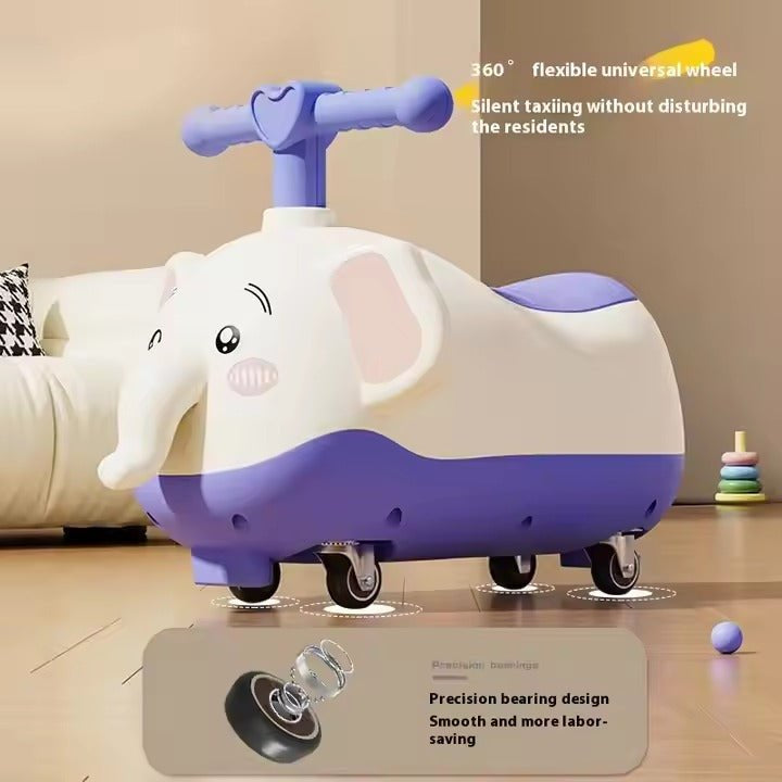 2-in-1 Cute Elephant Ride-On That Doubles as Rocker - innokids.store
