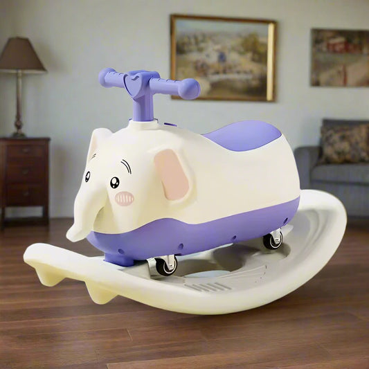 2-in-1 Cute Elephant Ride-On That Doubles as Rocker - innokids.store